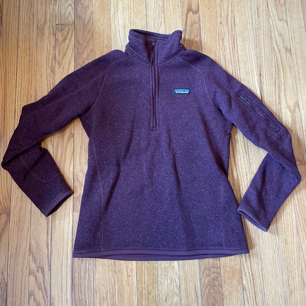 Patagonia quarter zip, hardly worn!! Like new. Pretty dark red wine color